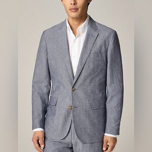 J. Crew Ludlow Blue Linen Blazer 40S Slim